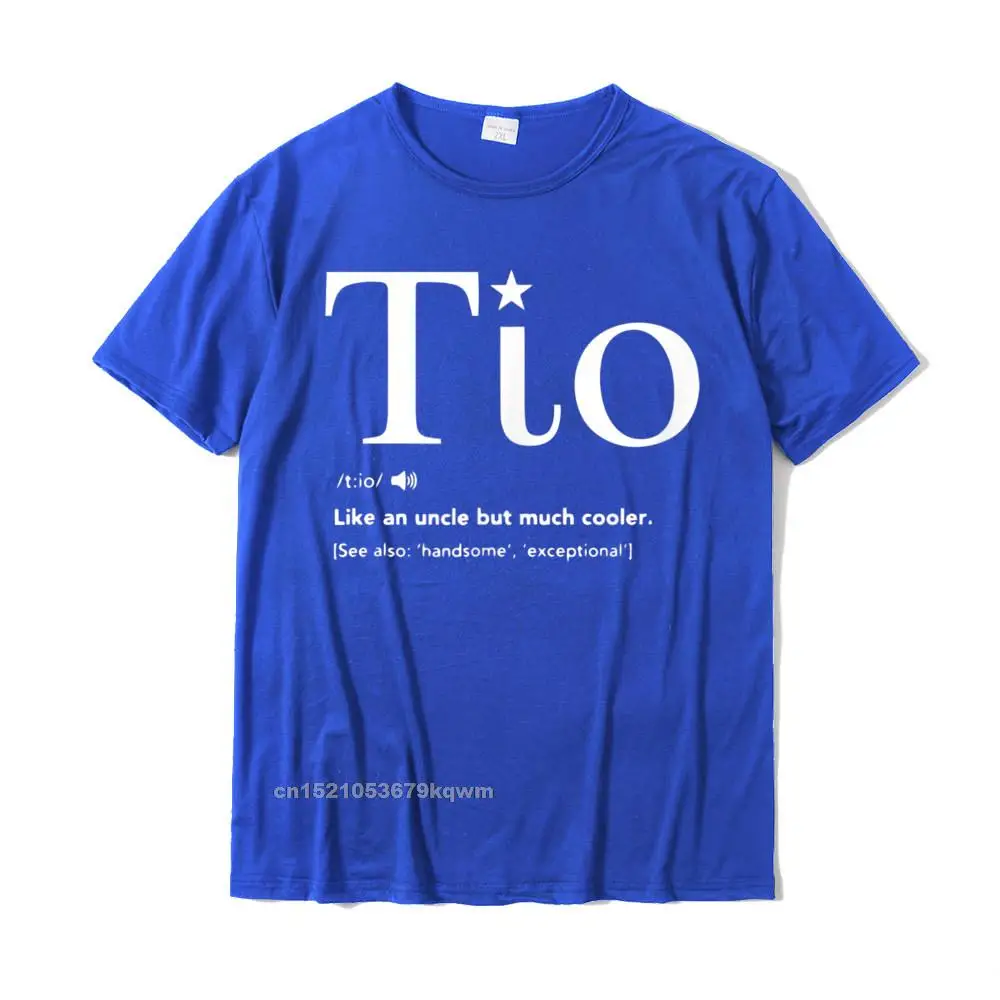 Personalized Pure Cotton Tshirts for Students Short Sleeve Crazy Tops Shirts Brand Summer Autumn O-Neck Clothing Shirt Design El Tio Mas Chingon Funny Family Gift T-Shirt__3635 blue