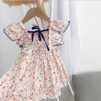 

2020 new girls printed dress ruffles summer fashion girls dresses 1-6 years HV460