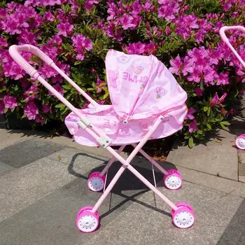 

Besegad Cute Foldable Mini Doll Baby Pram Pushchair Stroller Accessories Toy Children Kids Pretend Role Play Toys