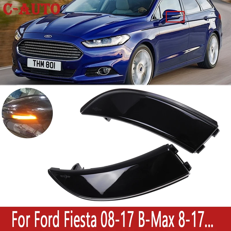 

C-Auto 1pair LED Turn Signal Light LED Side Wing Rearview Mirror Dynamic Indicator Flowing Turn Signal Lights For Ford Fiesta
