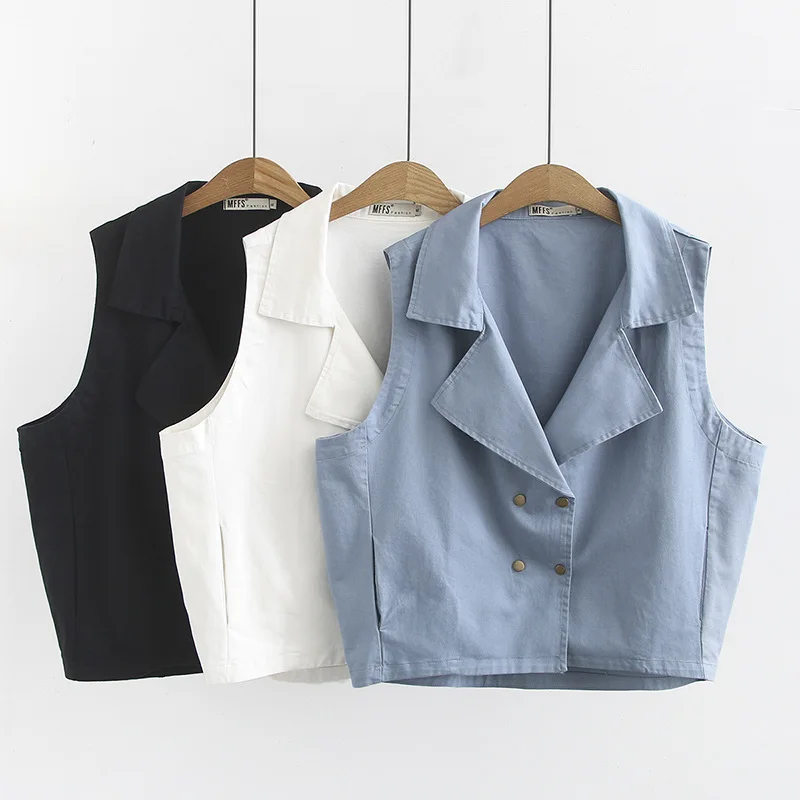 

Plus Size Casual Vest Jacket 2019 Autumn Clothing Fashion Loose Sleeveless waistcoat Women C1-yf8084