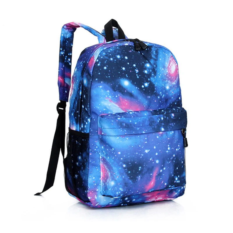 

Teenagers Printing Casual Backpack Stars Universe Space School Book Backpack Girls Fashion Canvas Blue Pink Zipper Bags Hot