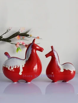

Chinese Retro Ceramics Horse Simulation Animal Handmade Abstract Decoration Furnishings Modern Home Desktop Decoration