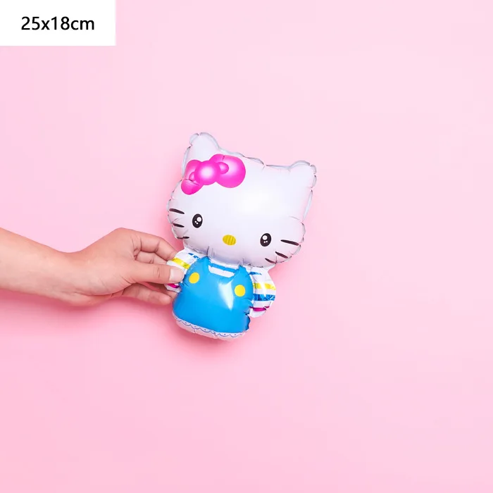 Мультфильм hello kitty алюминиевые воздушные шары для украшения вечеринок детский день рождения свадебное украшение игрушки алюминиевый шар - Цвет: Mini blue small KT