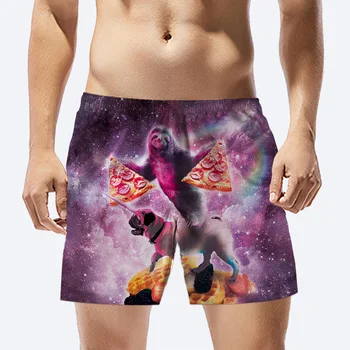 

2020 New Arrival Beach Short Summer Quick Dry Mens Board Shorts Funny Animals Surf Swimwear Male Athletic Running Gym Short