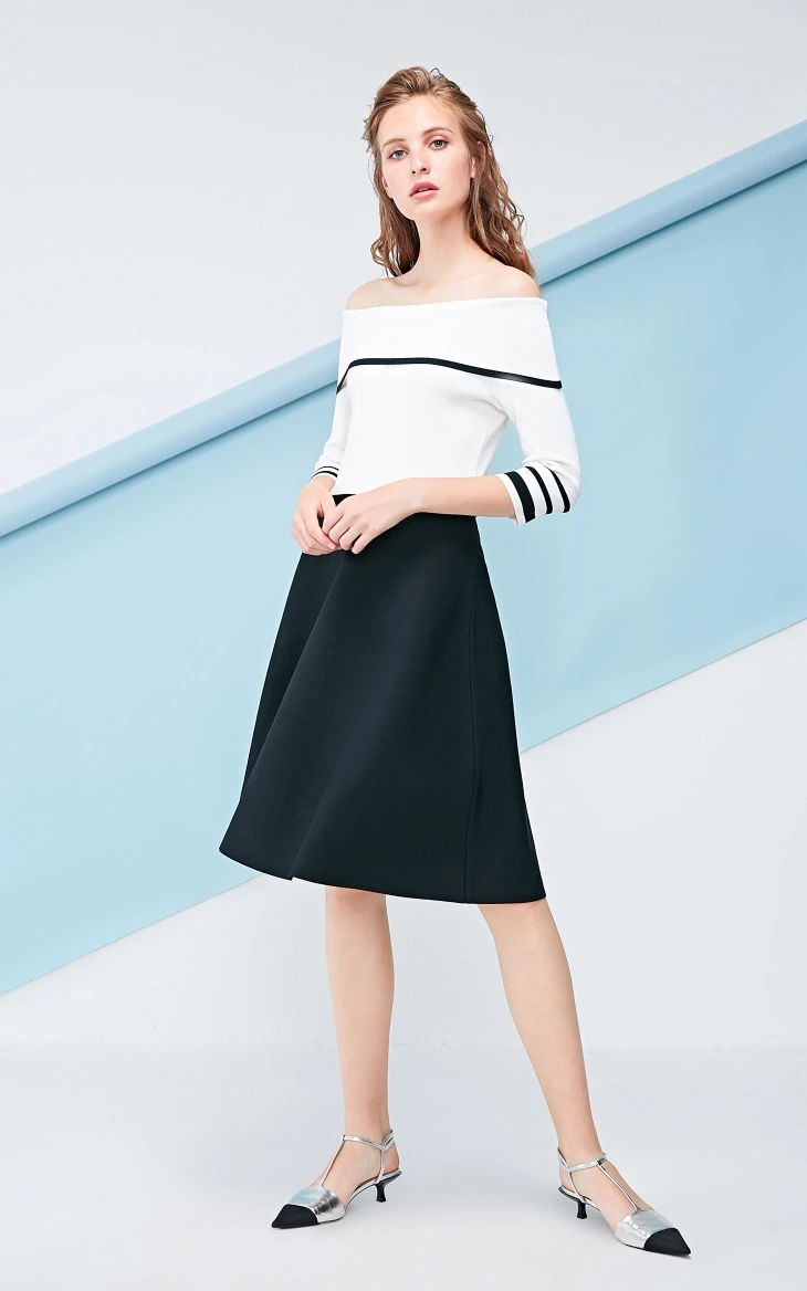 Vero Moda женское платье с вырезом лодочкой и рукавами 3/4 | 319146515