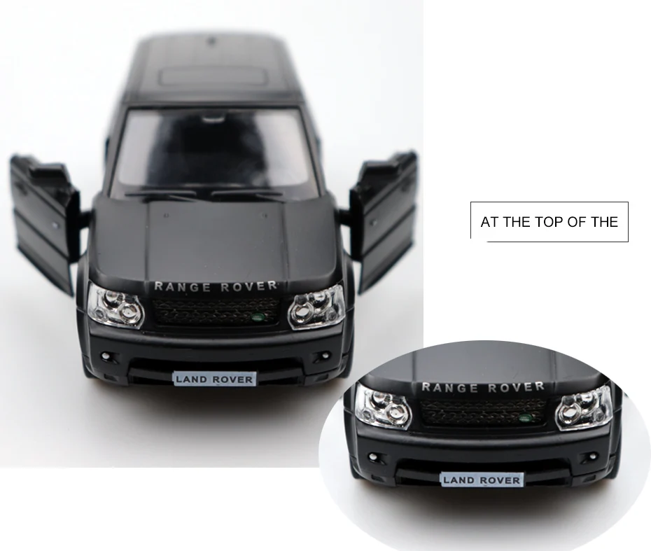 1:32 литые под давлением двери автомобиля-открытый Range Rover автомобиль черный высокая имитация сплава литья под давлением модель автомобиля оттяните назад для детей Подарки