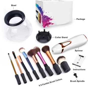 

Electric Makeup Brush Cleaner and Dryer Machine Automatic Fast Washing 360 Rotation Professional Makeup Brush Clean Tools set