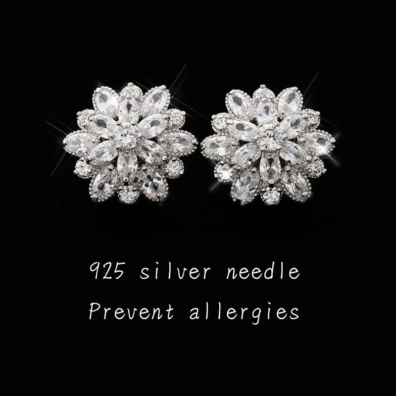 Высококачественные элегантные модные серьги-гвоздики в виде цветка, предотвращающие аллергию, изысканные модные простые женские серьги Новинка