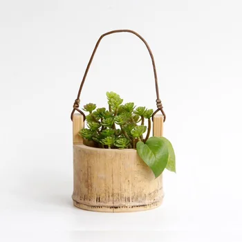 

Handmade Bamboo Storage Baskets Garden Flower Vase Storage Pots Wicker Hanging Flower Pots Household Storage Baskets