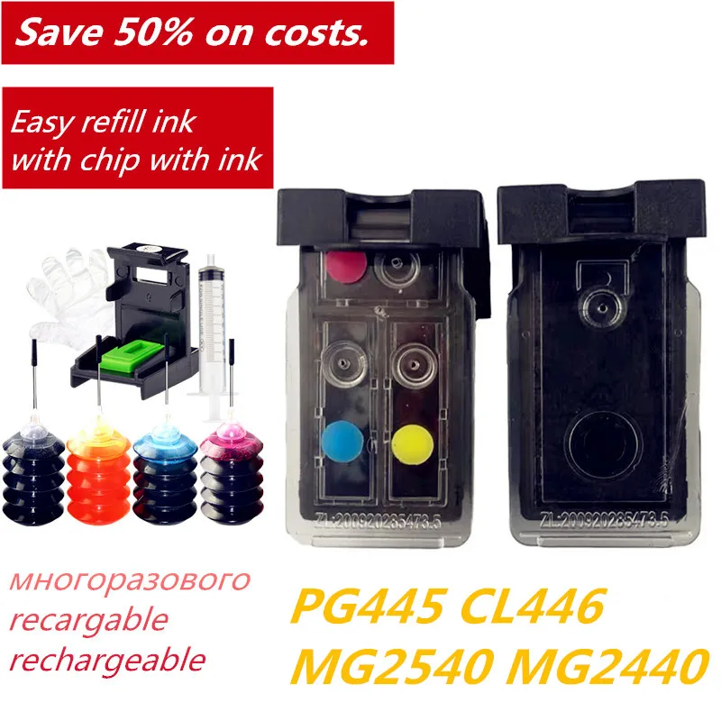 GraceMate PG 445 PG445XL Pg445 CL 446 446xl перезаправляемый картридж для hp Canon PIXMA MG 2440 2540 2940 MX494 IP2840|pg