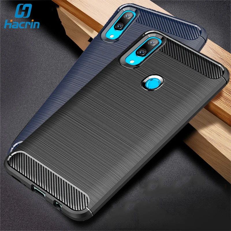 For Huawei Y7 2019 Case Carbon Fiber Back Cover Full Protection Phone Prime Shockproof Bumper |