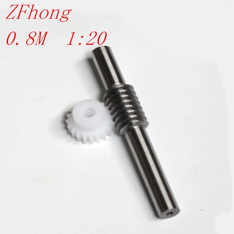 120 0.8 Modulus 20 Teeth POM nylon Worm Gear Wheel & 5mm Hole Dia Worm