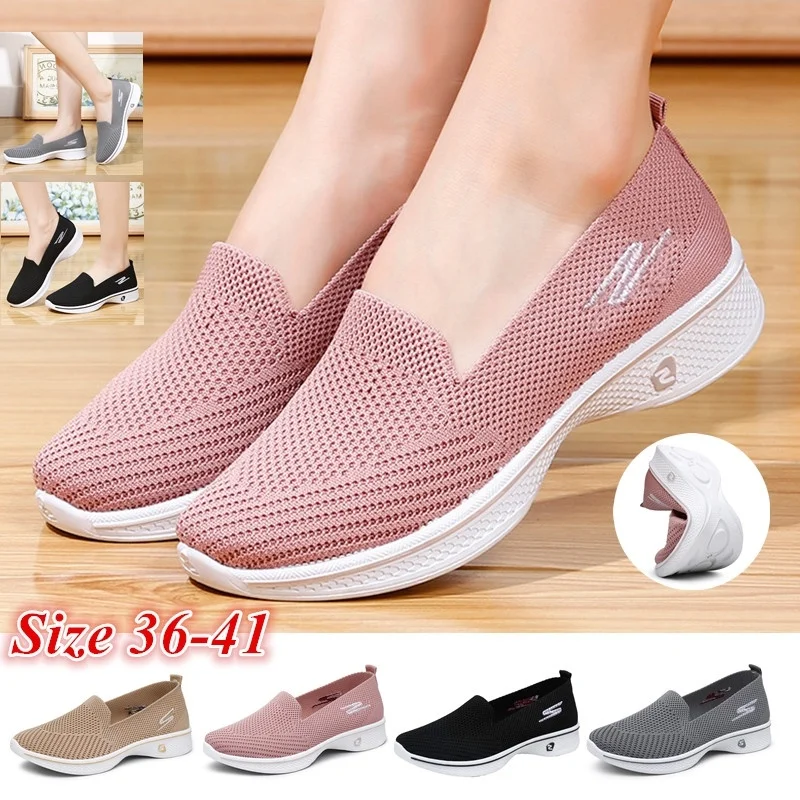 Zapatos planos transpirables a la moda para mujer, mocasines deportivos informales para caminar, zapatos de Yoga