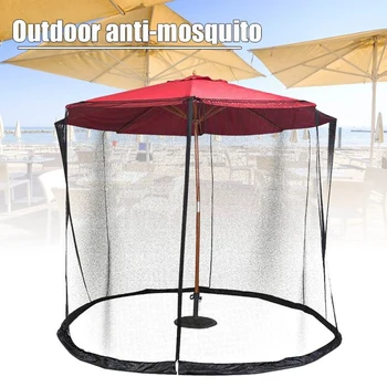 

2 in 1 Mosquito Net Anti Insect Net Cover Sun Umbrella Zipper Polyester Sunshade Umbrella Cover for Garden Afternoon Tea