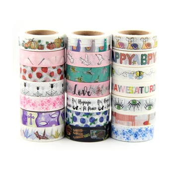 

Top sales Fresh Floral, cute animal design Washi Tape Strawberry Sticky Adhesive Tape Various Patterns Masking Tape