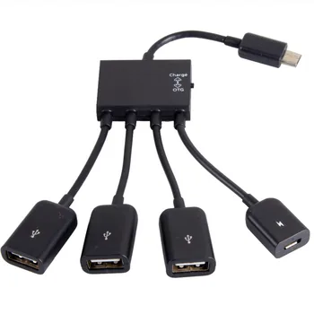

4 Port Micro USB Power Charging OTG Hub Cable Type-C USB HUB Adapter USB C 3.0 2.0 Male to USB Micro Female Adapter