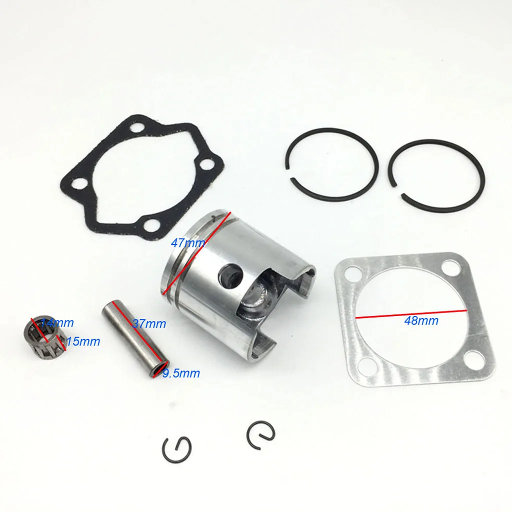 47mm Piston Pin Kit With Gasket For 80cc Motorised Bicycle 2-Stroke