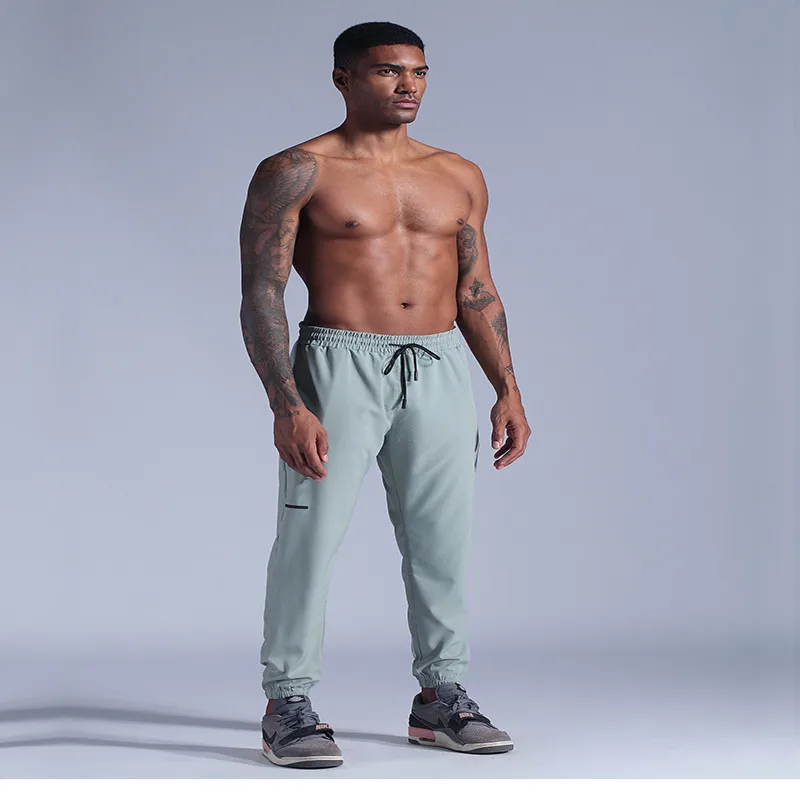 

New Solid Color Training Beam Quick-drying Casual Trousers Breathable Running Fitness Sports for Men Joggers Sweatpants Pants