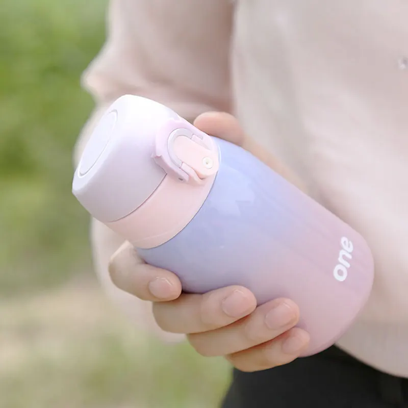 

260/320ML Home Thermos Cup Color Gradient Vacuum Flask Stainless Steel 304 Thermal Cup Coffee Mug Water Bottle