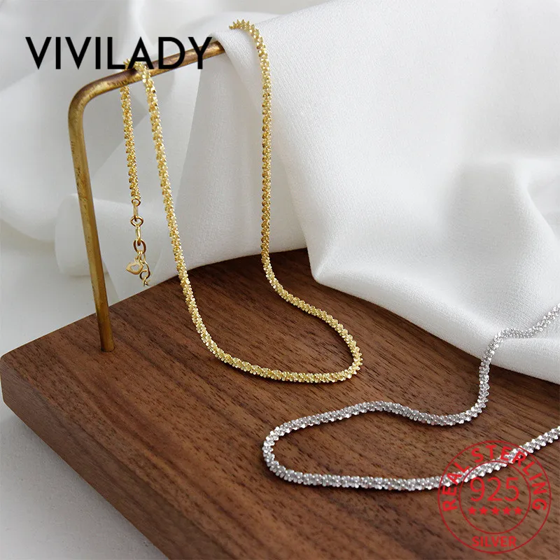 VIVILADY Authentic 925 Sterling Silve INS Starry Cauliflower Women Choker Necklace Korean Design Cahrming Girl Party Jewelry | Украшения и