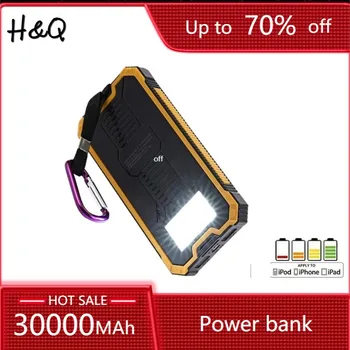 

Huge Capacity Solar Power Bank 30000mAh Dual-USB Waterproof Solar Power Bank Battery Charger For All Phone Iphone Huawei Xiaomi