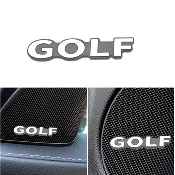 

4pcs speaker aluminum 3D sticker horn sound letter stickers for Volkswagen VW GOLF MK6 Golf 6 Golf 7 car styling badge decorat