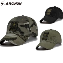 S. ARCHON тактическая камуфляжная бейсболка s Мужская вышивка хлопок Пейнтбольные военные шапки женские камуфляжные страйкбол Боевая армейская Кепка
