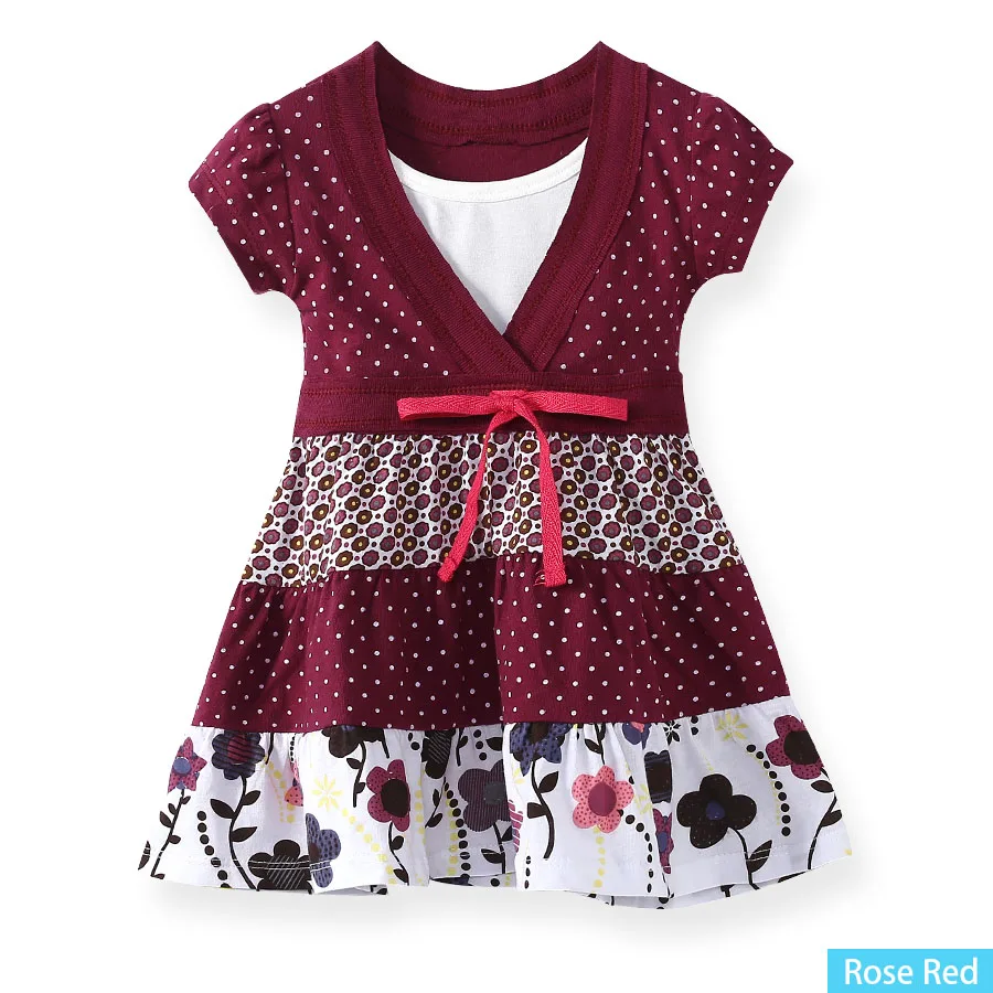 Rose Red SheeCute/платье для девочек; платье в богемном стиле с короткими рукавами для малышей и детей; SCD029 - Цвет: Rose Red