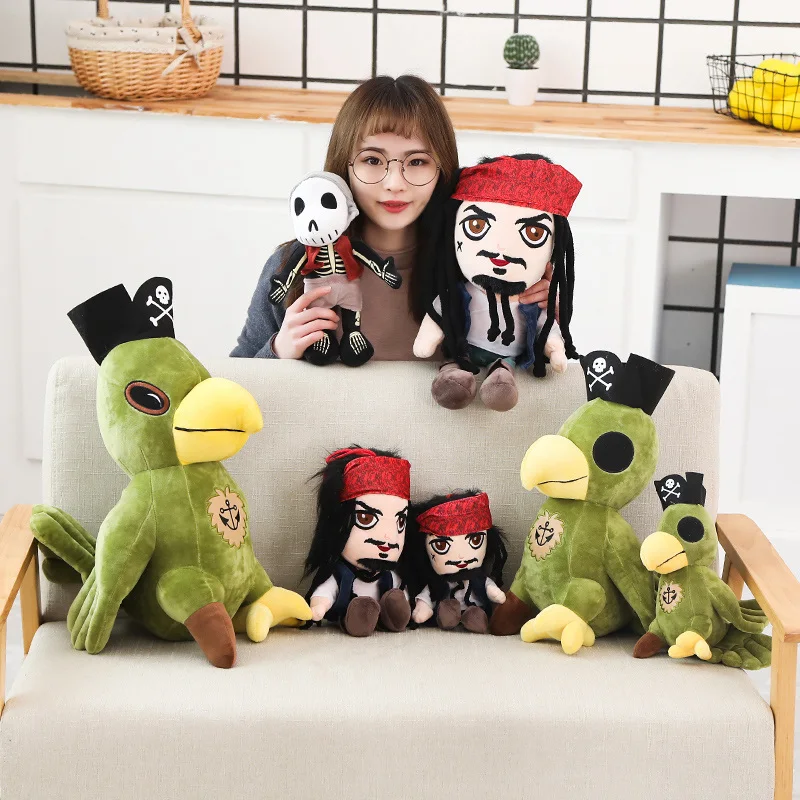 

Plush toy Pirates of the Caribbean Skull Pirate Bird stuffed plush toy children hand puppet collection series gift down cotton