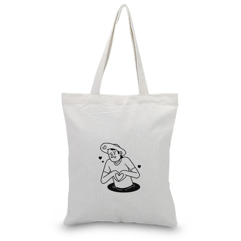 Холщовая Сумка для ежедневного использования текст DIY пользовательский принт логотип сумка для покупок эко многоразовая утилизация ежедневных эскизов