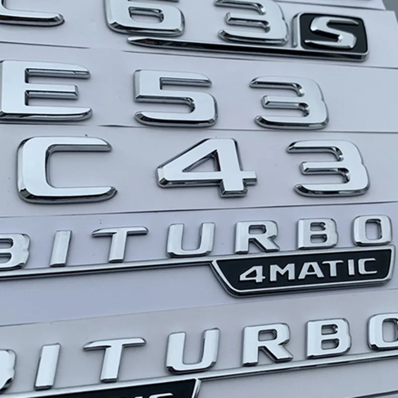 АБС пластик хром серебро для Mercedes Benz C43 C63 E43 E63S C63S S63L S65L E53 сзади загрузки эмблема