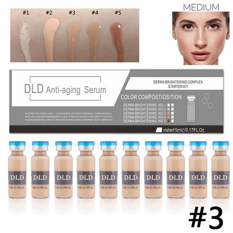 no.3-10 bottles Высокое качество 10 шт./набор 5 мл BB сыворотка крем для кожи Белый Осветляющий сыворотка натуральный телесный консилер макияж основа - Цвет: no.3-10 bottles