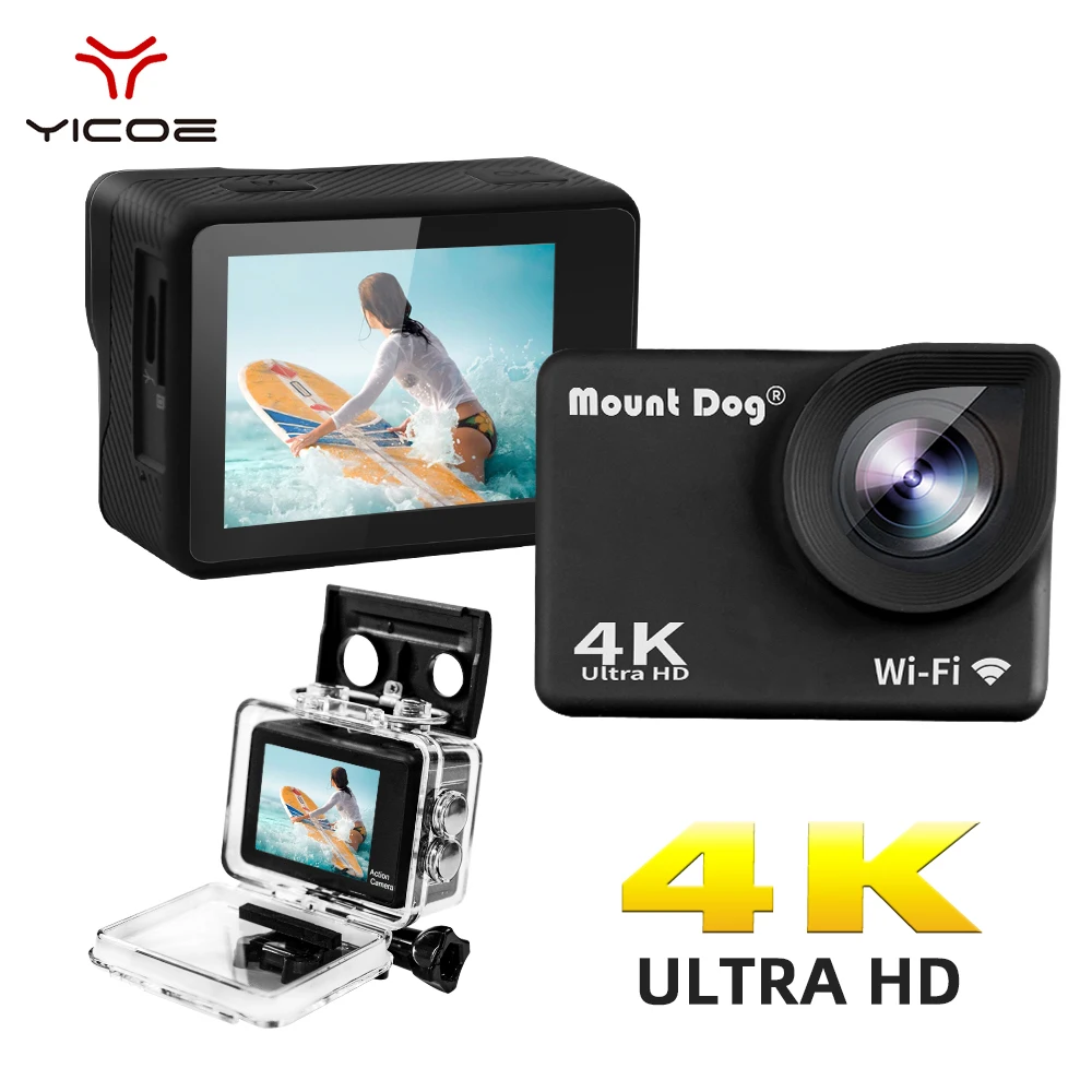 

2.0"HD 4K Underwater Waterproof Action Sports Video Camera WiFi Remote Control DVR Recorder 30fps With Housing Case