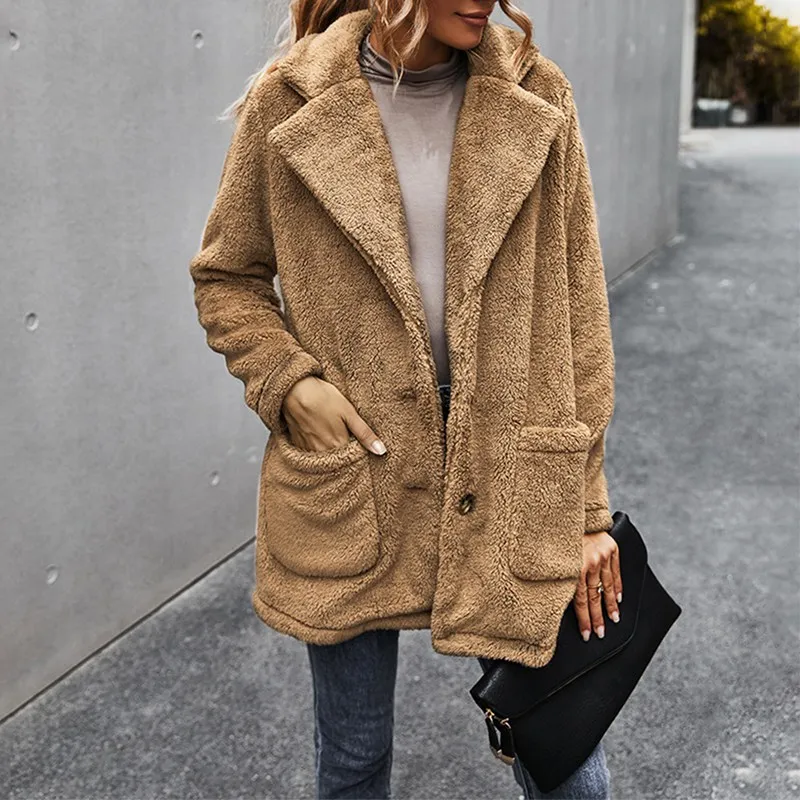 

Muyogrt Faux Fur Coat Fleece Sweatshirts Cardigan 2020 Female Autumn Winter Coat Women Overcoat Plush Jacket Mujer Chaqueta