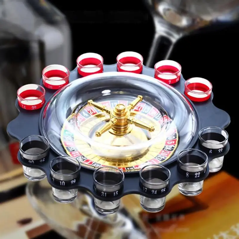 12 Cups Of Russian Roulette Wheel Spinning Wine Glass Game Ktv