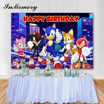 

InMemory 7x5ft Sonic Birthday Theme Photographic Backgrounds Boy 1st Birthday Party Backdrop Photo Studio Props Vinyl Photozone