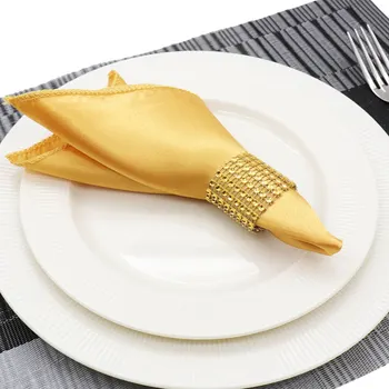 

50 pcs 30cm Square Satin Napkins Solid Handkerchief for Wedding Party Hotel Restaurant Table Decors
