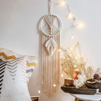 

Boho Style Handmade Cotton Woven Macrame Tapestry Wall Hanging Tapestry For Bedroom Living Room Wall Decor Home Decoration