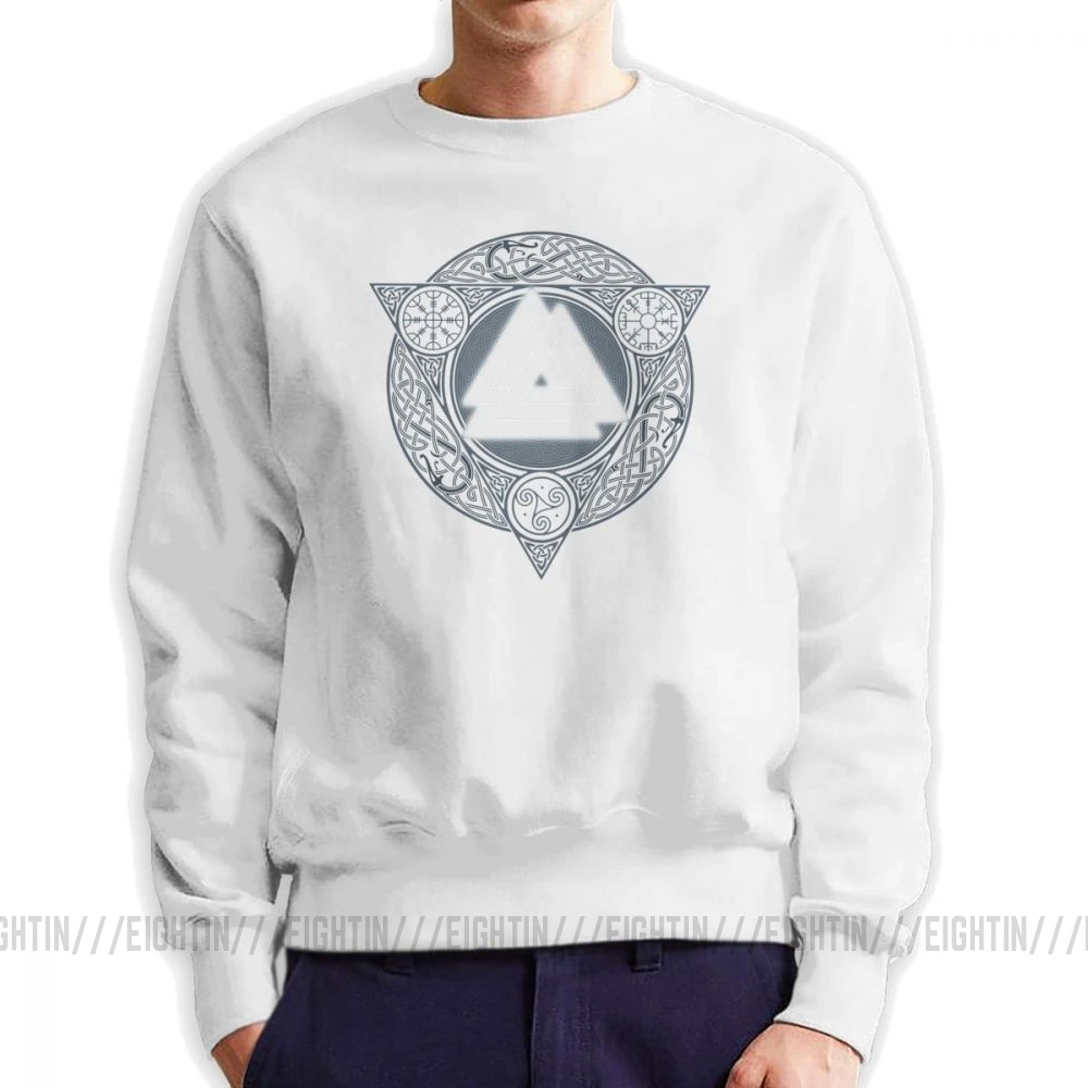 Valknut ледяное пламя Викинги Valhalla Odin толстовки мужские досуг хлопок Crewneck пуловер с принтом Толстовка для мужчин