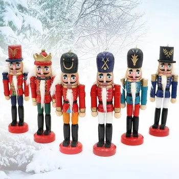 

6Pcs Wood Nut Cracker Ornament Nutcracker Figures Home Table Desk Decor Supplies I88 #1