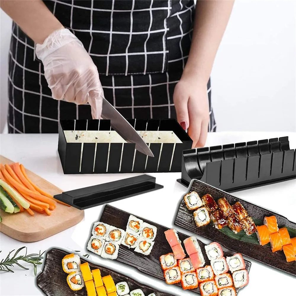 

10pcs/set Sushi Maker Kit Multifunctional Sushi Tools Japanese Rice Ball Mold Sushi Making Set DIY Mould Kitchen Accessories