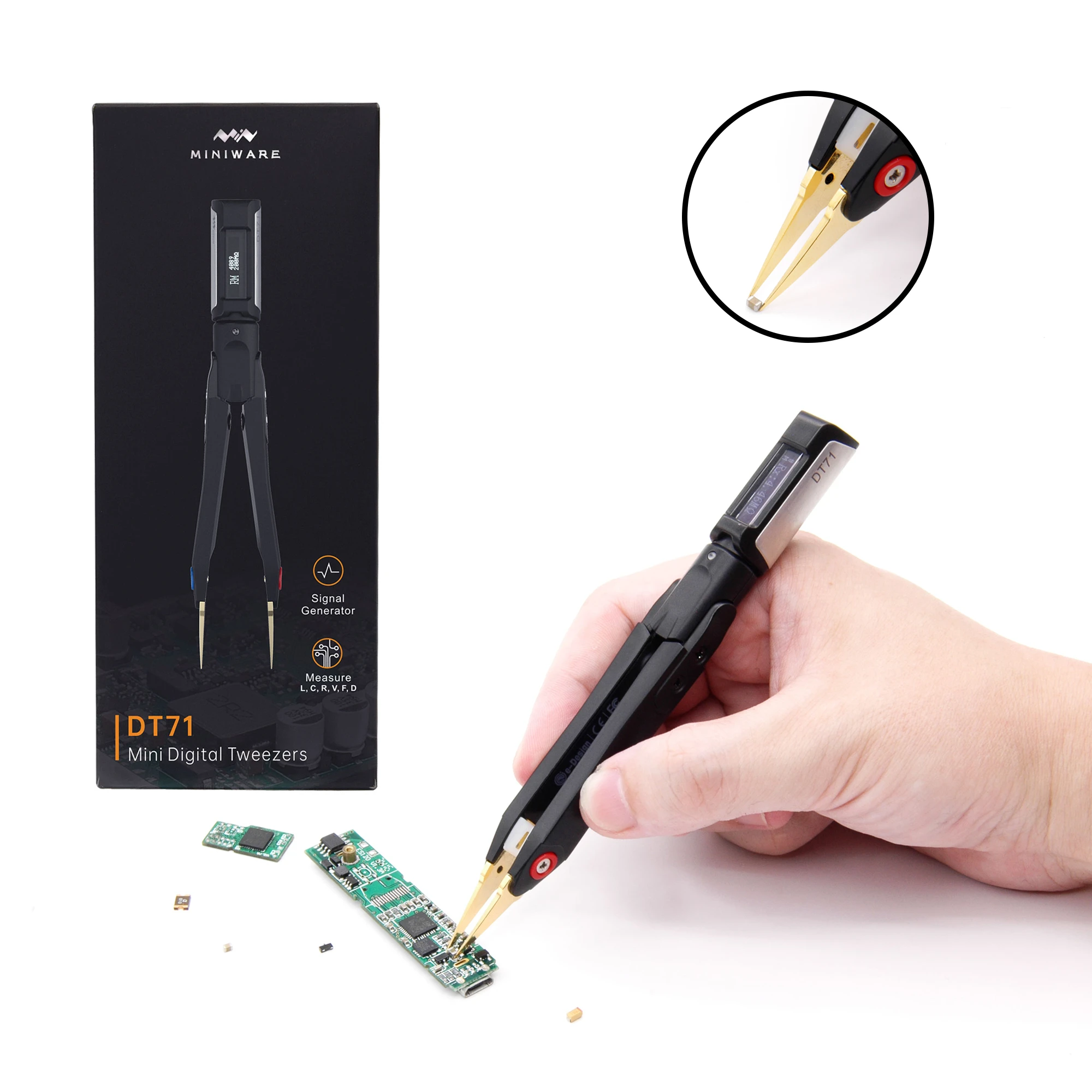 Measure Resistance for Industry Black Multifunctional Ergonomic with Automatic Mini Tweezers Mini Digital Tweezers Measure Resistance for Industry Black Multifunctional Ergonomic with Automatic Mini Tweezers Mini Digital Tweezers