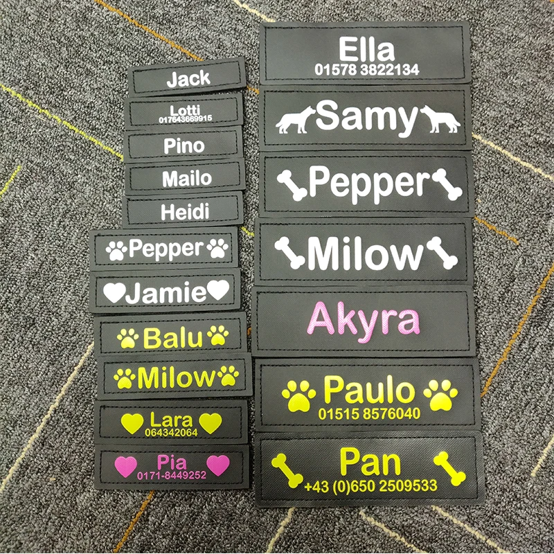 Dog ID Tag Dog Name Tag Custom Name Labels Reflective Label Luminous