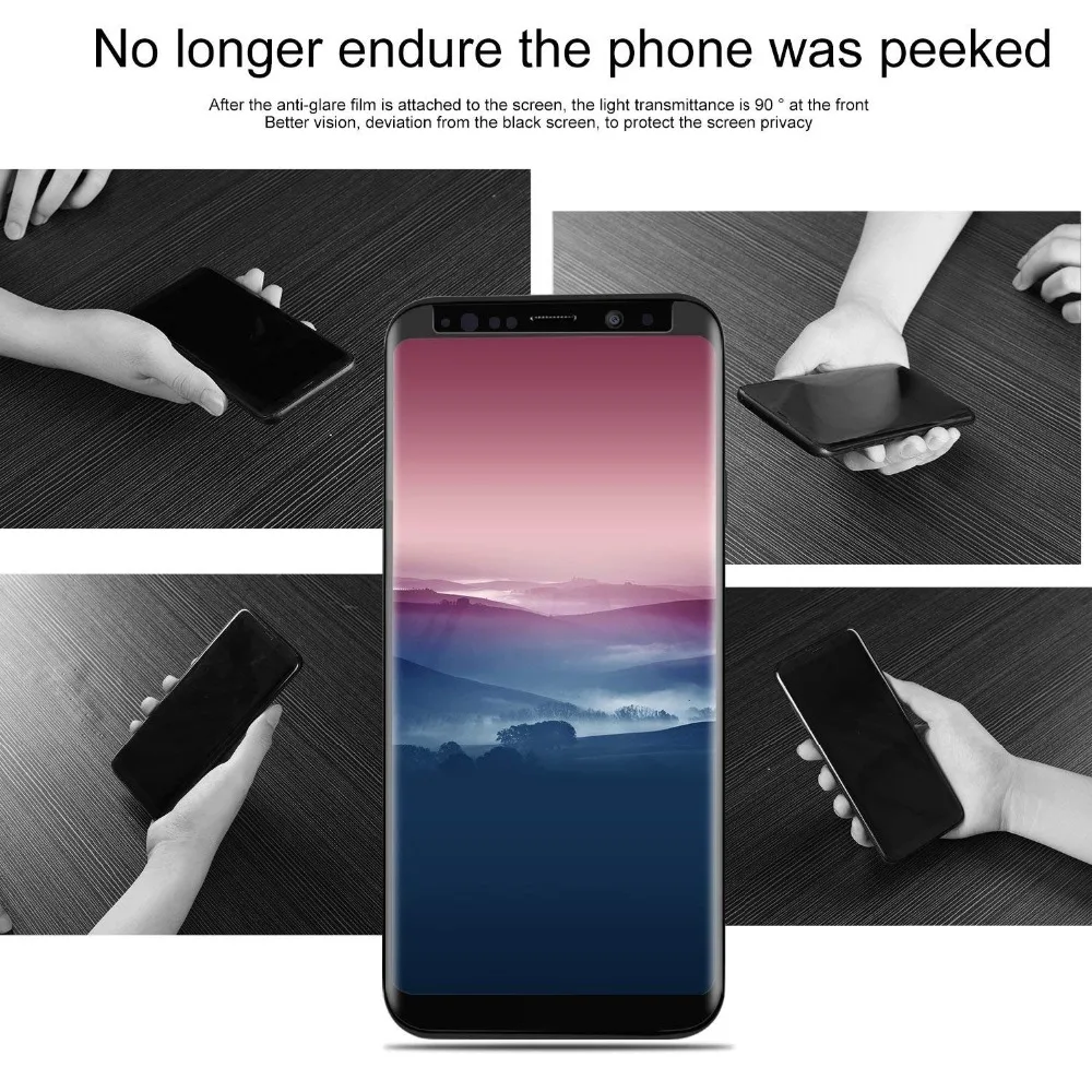 3D полное покрытие конфиденциальности Анти Glar стекло для SAMSUNG Galaxy note8 note9 S8 S9 PLUS