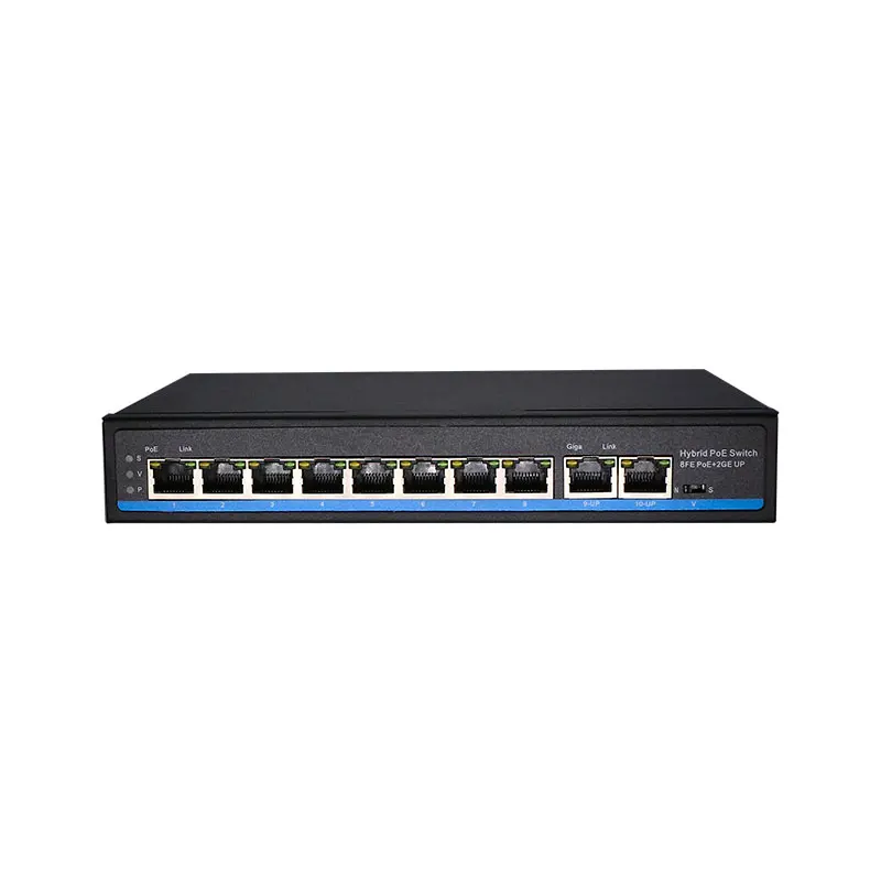 Ai коммутатор PoE собака первый порт с 60 Вт PoE коммутатор 4 порта 8 портов Ethernet коммутатор Поддержка VLAN 250 м для ip-камеры wirless AP - Цвет: WSP-8F-2G