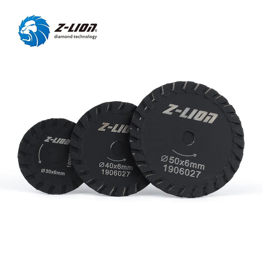 Z-LION 30/40/50 мм Алмазный мини лопатка с турбонаддувом с 6 мм хвостовик влажные Применение резьба режущий диск для гранит, мрамор, камень гравировальный станок