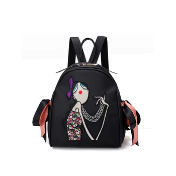 

The New Women's Backpack PU Anti-theft Backpack Millet Black Rucksack Laptop Backpack Large-capacity Mountaineering Backpack Bag