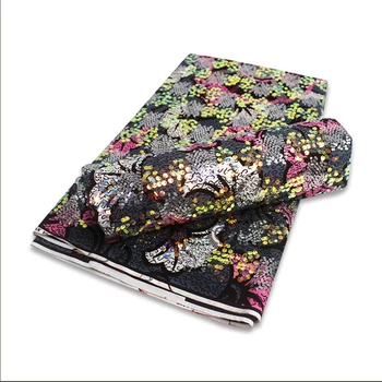 

Latest Sequins African Fabrics 100% Cotton Batiki Wax Prints Kitenge/Pagnes/Kikwembe Embroidered Sequins YXL-20