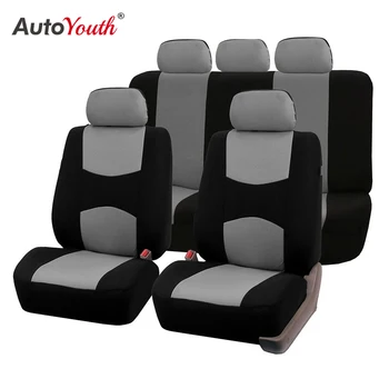 

AUTOYOUTH Automobiles Seat Covers Full Car Seat Cover Universal Fit Interior Accessories Protector Color Gray Car-Styling